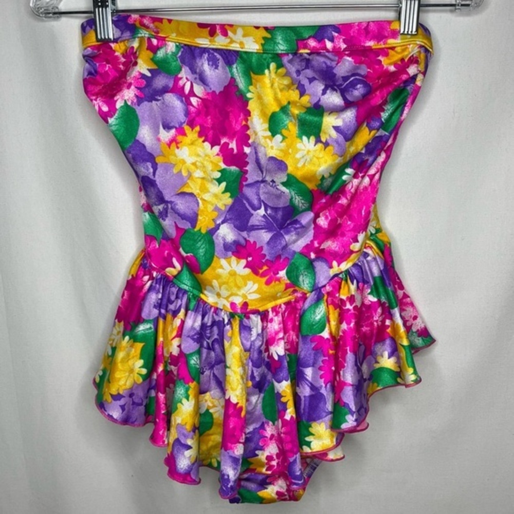 Vintage Maxine of Hollywood one piece floral swimsuit Medium free shipping